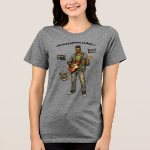 African American Software Engineer Guitar Player Tri-Blend Shirt