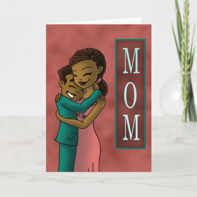 African American Son and Mother Card (Front)