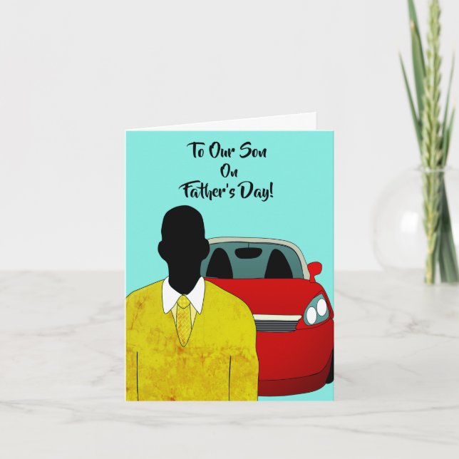 African American Son Father's Day Suit & Tie  Card (Front)