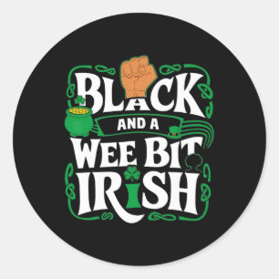 African American St Patricks Day Black Wee Bit Iri Classic Round Sticker