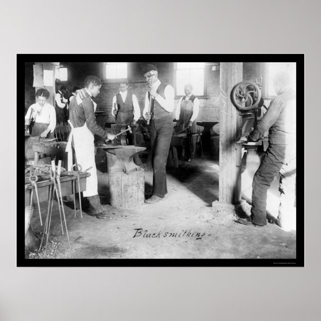 African American Students of Blacksmithing 1900 Poster (Front)