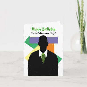 African American Suit & Tie Happy Birthday Guy Card
