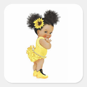 African american sunflower Sticker