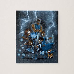 African American Super Hero Family Puzzle