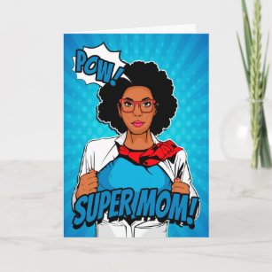 African American Super Mum for Happy Mother’s Day Card