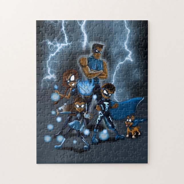 African American Superhero Family Jigsaw Puzzle (Vertical)