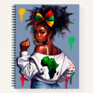 African=American Teen Celebrating Her Heritage Notebook
