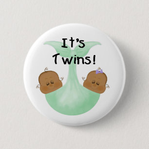 African American Twins 6 Cm Round Badge