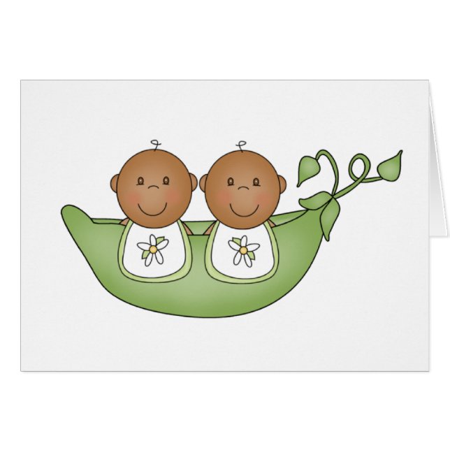 African American Twins in Pea Pod (Front Horizontal)