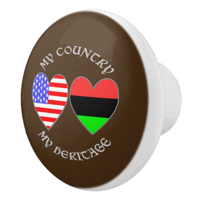 African American USA Country Heritage Ceramic Knob (Right)