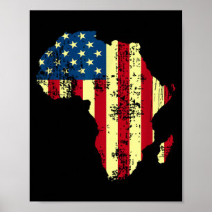 African american usa flag patriotic 4th of july poster