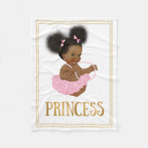 African American Vintage Baby Girl Fleece Blanket