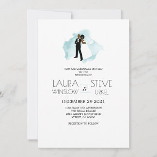 African American Watercolor Splash Invitation