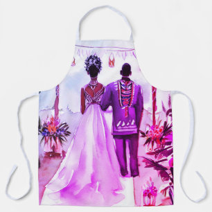 African American Wedding Apron