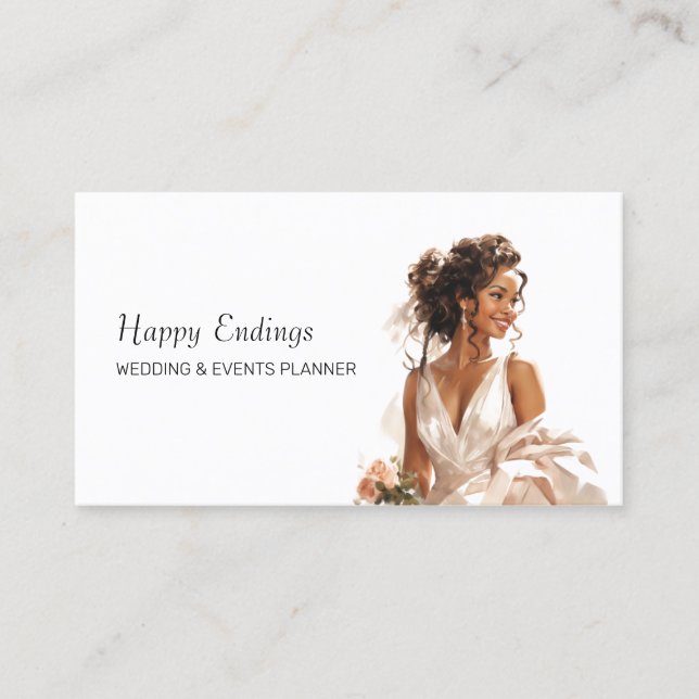 African American Wedding Events Organiser Business Card (Front)