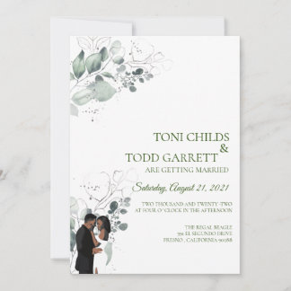 African American Wedding Invitation | Floral