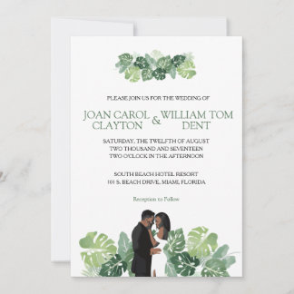 African American Wedding Invitation | Tropical