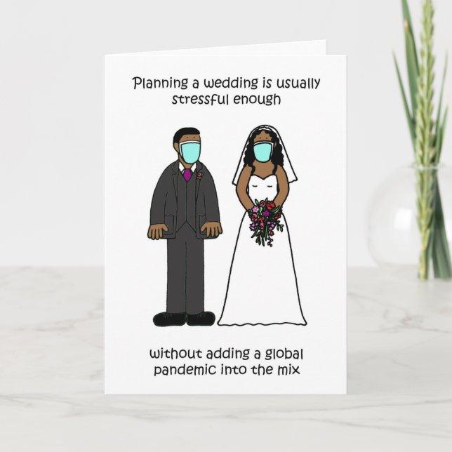 African American Wedding Stress Covid 19 Card (Front)