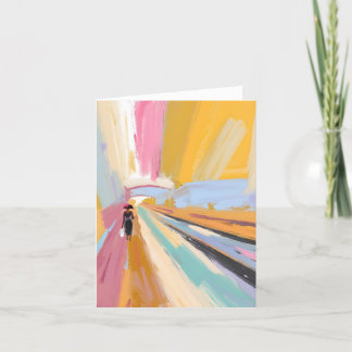 African American Woman Abstract Thank You Card