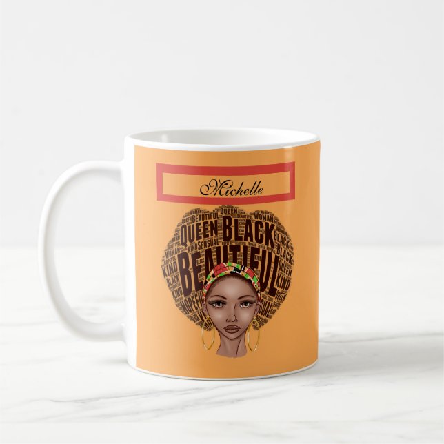 African American Woman add your name Coffee Mug (Left)
