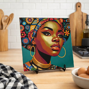 African American Woman Art Ceramic Tile