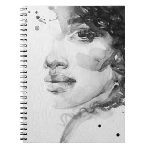 african american woman. beauty fashion illustratio notebook