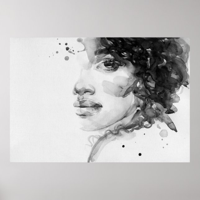 african american woman. beauty fashion illustratio poster (Front)