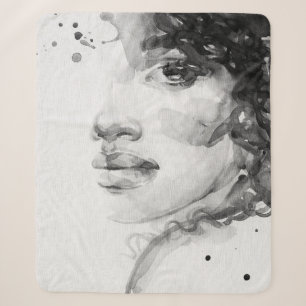 african american woman. beauty fashion illustratio sherpa blanket