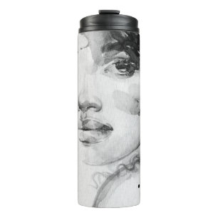 african american woman. beauty fashion illustratio thermal tumbler