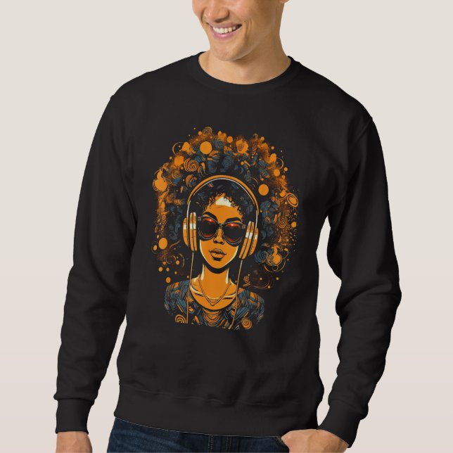 African American Woman Black Girl Music Graffiti G Sweatshirt (Front)