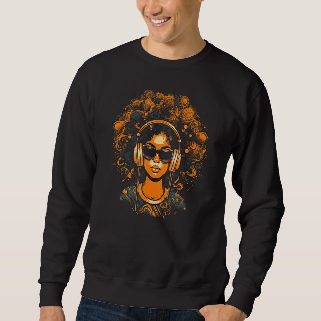 African American Woman Black Girl Music Graffiti G Sweatshirt (Front)