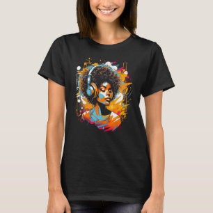 African American Woman Black Girl Music Graffiti G T-Shirt