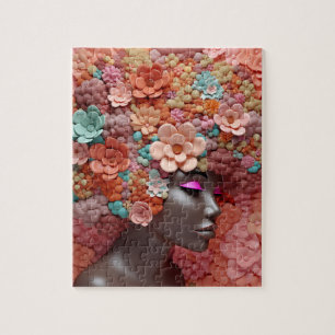 African American Woman Black Queen Melanin Poppin Jigsaw Puzzle