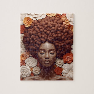 African American Woman Black Queen Melanin Poppin Jigsaw Puzzle