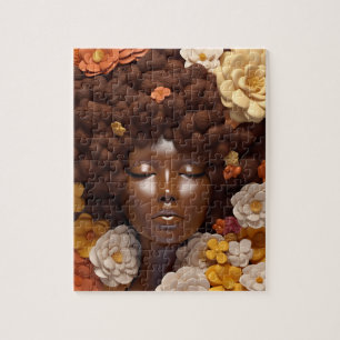 African American Woman Black Queen Melanin Poppin Jigsaw Puzzle