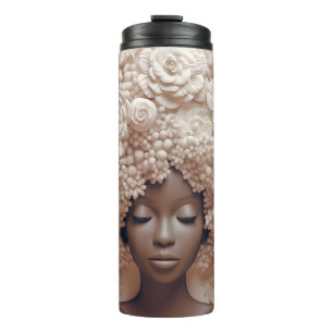 African American Woman Black Queen Melanin Poppin Thermal Tumbler