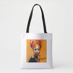 African American Woman Blessed Tote Bag