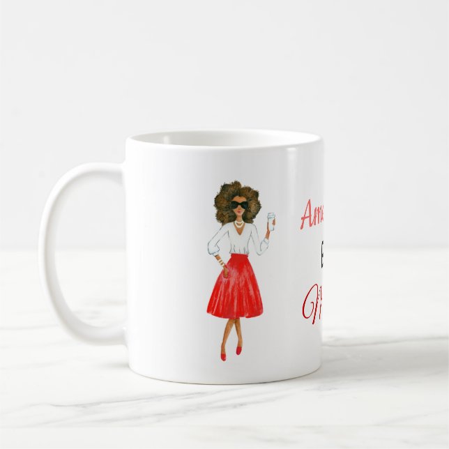 African American Woman Boss's Christmas Mug (Left)