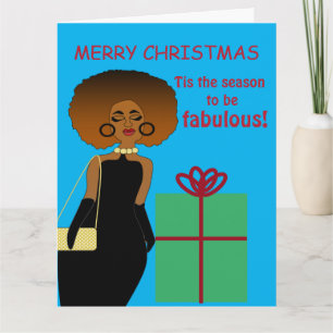 African American Woman Christmas Card