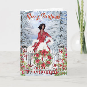 African American Woman Christmas Card