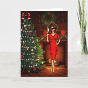 African American Woman Christmas Card
