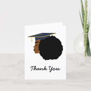 African American Woman Graduation Thank You