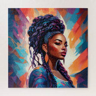 African American Woman Her Hair in a Crown Jigsaw Puzzle