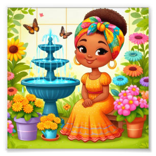 African American Woman in a Garden Photo Print