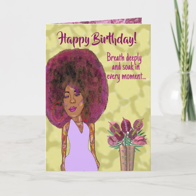 African American Woman Inspirational Birthday Card (Front)