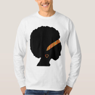 African American Woman Kente Cloth Headband Natura T-Shirt