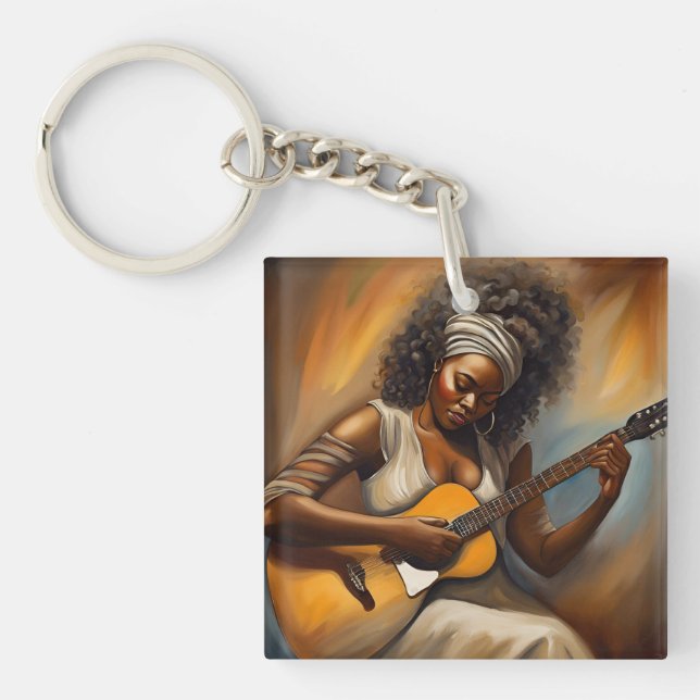 African American Woman Key Chain (Front)