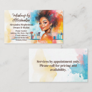 African American Woman Makeup Artist Beauty Salon Business Card