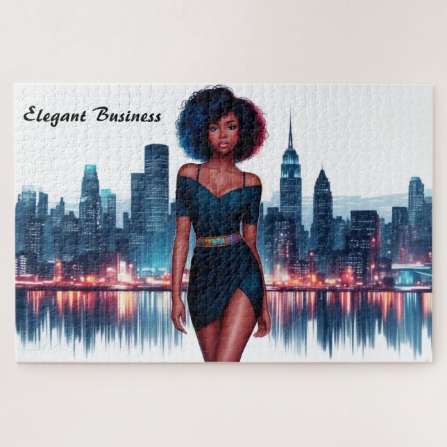 African American woman modern decor pretty Jigsaw Puzzle (Horizontal)