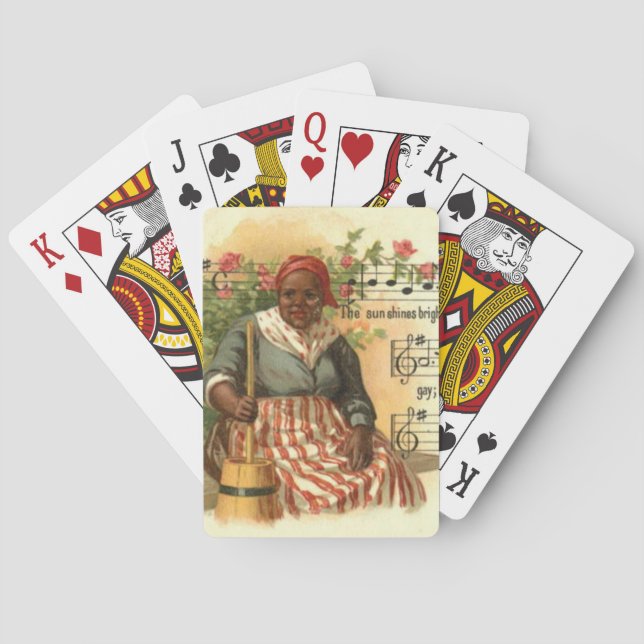 African American Woman Playing Cards (Back)